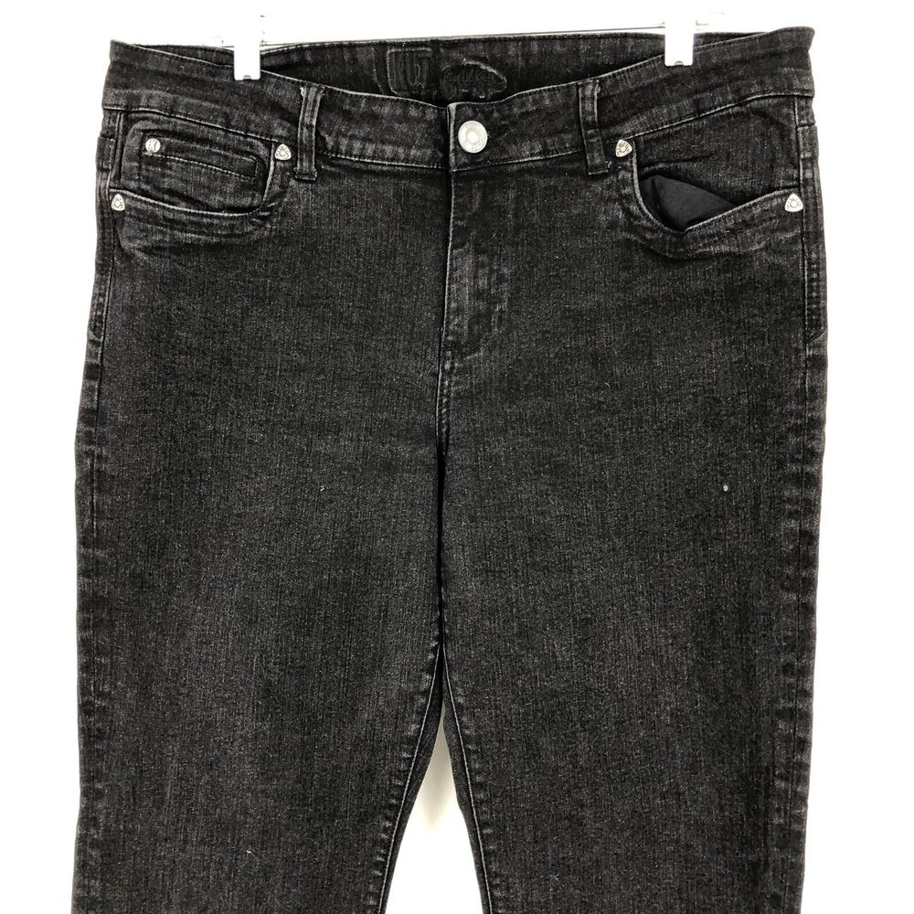Kut From The Kloth Black Boot Cut Denim Jeans Flap Pockets KP321KFMDX 16 36x29